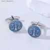 Cuff Links Cufflinks For Mens Man Scales of Justice Blue Enamel Balance Court Cuff Links Law Scales Jewelry Gift For Lawyer Judge Y240411