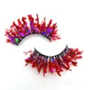 Fake Eyelashes with Color Fluorescence with Sequins False Lashes Colorful Eyelashes Bulk Dramatic Makeup Fake Lash Party Makeup