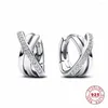 Orecchini a cerchio 2024 925 Sterling Silver for Women Fashion Fit Original ME CAMPIO DI BAGNI DI COMPLETTO DI PASSA