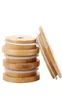 Bamboo Cap Lids 70mm 88mm Reusable Bamboo Mason Jar Lids with Straw Hole and Silicone Seal5346036