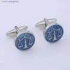 Cuff Links Cufflinks For Mens Man Scales of Justice Blue Enamel Balance Court Cuff Links Law Scales Jewelry Gift For Lawyer Judge Y240411