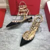 Topuk Pompası Vvalen Sapı Yaz Kalın Ayakkabılar Yıldız Tarzı Tasarımcı Perçin Göstergeli Kadın Sandaletler V Söğüt Renk XQZU