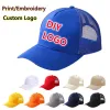 1 peça logotipo personalizado u unisex beisebol baste homens homens 5 painéis de quadrinhos Mesh Mesh Trucker Caps Bordado Publicidade Hat por atacado