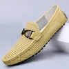 Casual Shoes Summer Hollow Out Loafers Men Male Boat 2024 Leather Flat Man Moccasins Mens Driving Shoe Slip On Flats