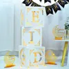 3pc Eid Mubarak Transparent Letter Balloon Box con luce Ramadan Lanterns 2023 decorazioni Kareem Decorazioni del festival islamico musulmano 240328