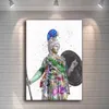 낙서 그리스 신화 신 동상 예술 캔버스 그림 수채화 조각 창조 포스터와 벽화 거실 장식