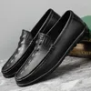 Casual Shoes High Quality Men's Top Layer Cowhide Crocodile Patterned Bean Classic Black/brown Comfortable And Breathable Driving