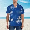 Men's Casual Shirts Palm Trees Beach Shirt Warm Topical Sunset Hawaii Man Elegant Blouses Short Sleeve Y2K Street Graphic Clothes