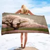 Cherry Blossom Sand Free Beach Towel Absorbant Baign Taies Big Mand Towels rapides Séchon rapide Extra Large serviettes minces pour piscine spa