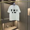 Fendishirt Designer Luxury Classic Trendy Brand Follow Summer Summer Casual 2024 Novo letra de letra redonda de algodão puro de algodão pura T-shirt