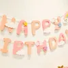 Le 1er anniversaire de la fille joyeux bannière arc-en-ciel nuages "joyeux anniversaire" "soyez heureux" Banner tissu anniversaire hanging bannière guirlande