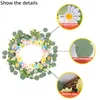 Kwiaty dekoracyjne 40 cm Spring Garland Front Door Flower z plastikowymi zielonymi liśćmi Cmentarz domowy domek na zapasy ślubne