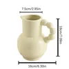 Keramikmilchkrug Vase mit Griff für Blume, weißer Krug Vase für Wohnzimmerdekor, Regaldekor, Hochzeit, Geschenke, Küche