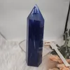 Figurines décoratives 800-1000g 1pcs Blue Melting Stone Quartz Obelisk Crystal Wand Point Reiki Guérison