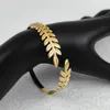 Bangle Fashion Olive Branch For Women Luxury Stainless Steel Gold Plated Jewelry Open Adjustable Mother's Day Gift