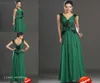 Vestido de noite verde esmeralda A Line V Neck sem costas Chiffon Longa Ocasião Especial Vestido Prom Party GOWN4281497