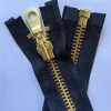 8# 10# 58 do 80 cm YKK Metal Zipper Oversize Pojedynczy otwarty koniec Gold White Copper Skórzowa kurtka Ubranie