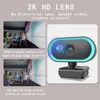 Webcams 2K Full HD Webcam 1080P Webcam Auto Focus Drive-free USB Webcam With Microphone for PC Computer Mac Laptop Desktop Webcam