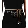 여성 패션 All Match Waist Chain 브레이드 허리 로프 여성 드레스 멀티 컬러 장식 진주 벨트