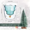 Wine Glasses 1pc Christmas Tree Coffee Mug Double Walled Glass Cups Heat Insulated Water Summer Winter Drinkware Xmas Gifts