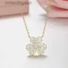 High End Vancelfe Designer Necklace Sterling Silver Three Leaf Lucky Grass Necklace Womens Propedoile Trendy Designer Jewelry Jewelry