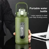 Bottiglie d'acqua bottiglia di vetro senza BPA esterno con paglia da 1500 ml di tè in acciaio inossidabile per l'assunzione
