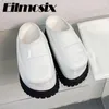 Slippers 2024 Spring Height Increasing Lazy Bread Women Thick Sole Platform Closed Toe Mules Fashion Casual Slides