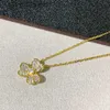 High -end Vancelfe Brand Designer Necklace v Gold Lucky Full Diamond Clover ketting voor vrouwen verguld met 18K rosé goud trendy designer merk sieraden