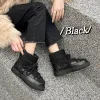 Boots Noir / Nude Couleur Nouvelles bottes Crossstrap t ensembles de pieds Round Toe Platform Boots Snow Boots Fashion Winter Bottes courtes