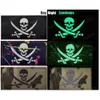 Pirate Skull broderie infrarouge IR Patches réfléchissantes brillance dans les badges de combat de l'emblème tactique de patch militaire de PVC foncé appliquée