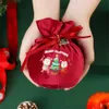 Joyeux Noël sac de bonbons santa claus sac en tissu cadeau portable sweets sac cookie sacs en gros en velours fourre-tout 2022 Nouvel An