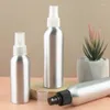 Botellas de almacenamiento 1 lotes de aluminio fino spray reutilizable botella de atomizador de viaje de metal con bomba de electroplacas de oro/plata para la cara