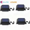 4pcs 12 LED lâmpada de calha solar de calha para a cerca de segurança de jardim de jardim ao ar livre lâmpadas de parede de iluminação ao ar livre