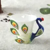 Canecas canecas de cerâmica caneca elegante para pavão xícara de chá com colher de maçane