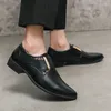 Scarpe casual Oxford maschile maschile Black appunti di business formale genuino in pelle