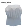 Disposable Dinnerware 20 Pcs High Quality Non-woven Fabric White Cook Cap Chef Hat Housheold Resturant