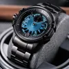 Orologi da polso oblvlo lussuoso maschile da uomo PVD MECCANICA AUTOMATICA AUTOMATICO DESIGN BLU BLUE 100M RELOGIOS IN MASCULINO MASCULINO CAM-Sun