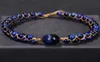 Fehame di alta qualità lapis naturale lazuli blu tigre perline per sfere di pietra per le donne per donne si estendono la coppia di braccialetti rotondi regalo5819226
