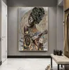 Målningar African Black Woman Graffiti Art Affischer and Prints Abstract Girl Canvas on the Wall Pictures Decor8971786