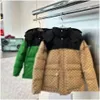 Męskie kurtki khaki puffer kurtka panie z kapturem czarne dół luksusowe swobodne kobiety na zewnątrz zagęszczony termiczny brązowy projekt designerski joi otts6