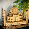 Puzzle Puzzle Wooden House Model Royal Castle Taj Mahal avec un jouet d'assemblage en bois léger pour les enfants Kits de modèle de bricolage adulte pour cadeaux