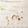 Mobiles# Baby Rattle Toys 0-12Months Wooden Crib Mobile Bed Bell Soft Felt Rainbow Clouds Hanging Bed Bell Mobile Crib Bracket Baby Gifts Y240412Y240417CX5U