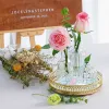 Vintage Mini Glass Clear Vase,Transparent Relief for Centerpieces, Mini Flower Vases,Wedding Decorations,Home Table Decor