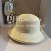 Femme Paille Chatte de luxe Bucket Bucket Designer Party Vacation Hat Top Hat Summer Beach Sun Protection Hat