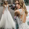 Netta BenShabu Collection 2024 Wedding Dresses Deep V Neck Lace Appliques Beaded Beach Bridal Gowns Backless Bohemian A Line Wedding Dresses