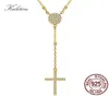 Kaletine 925 Sterling Silver Rosary Halsband Trendiga guldsmycken charms kalkonhalsband kvinnor tillbehör män 2202184988910