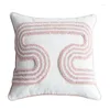 Pillow Boho Pink Diamond Tufted Cover 45x45cm Cotton For Home Decor Living Room Bedroom Sofa Couch Square Round
