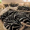 Bedding Sets Lamb Wool Set Luxury Milk Velvet Duvet Cover Winter Bed Sheets And Pillowcases Soft Home Linen For Bedroom