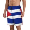 Short shorts cuba sinalizador de bandeira de verão impressão legal y2k retro calças curtas machos esportes surf de secagem rápida tronco de nadar