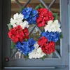 Decorative Flowers Modern Outdoor Christmas Decorations American Flag Wreath Independence Day Decoration Wreaths Placed In Front Of The Door